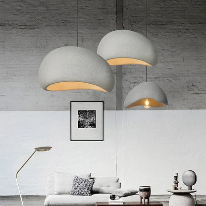 Wabi-Sabi Polystyrene Pendant Light, Spherical Dome Shade